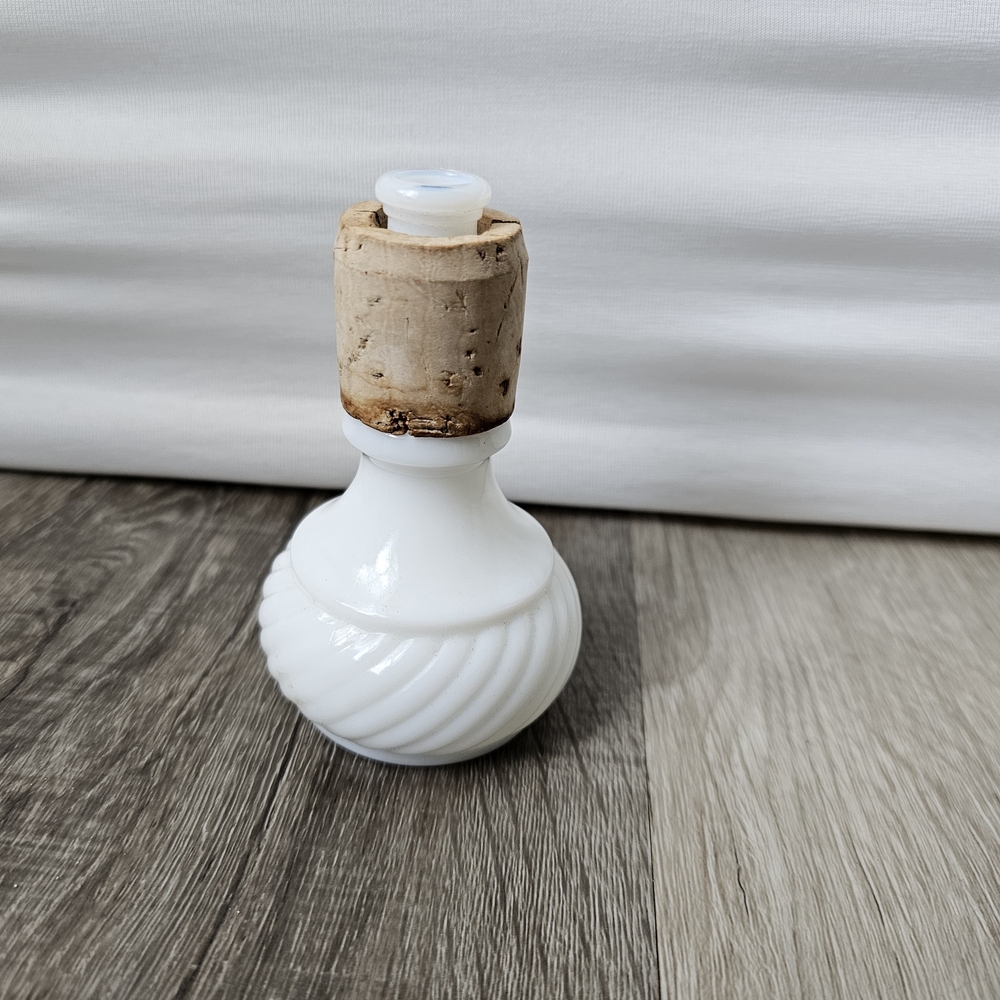 Vintage White Jim Beam Liquor Bottle Decanter Glass Stopper 1960s Barware